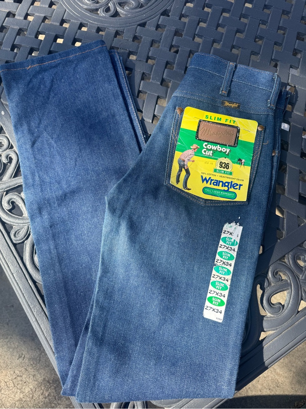 Vintage Wrangler Cowboy Cut 936 Slim Fit Jeans – 27x34 – New With Tags